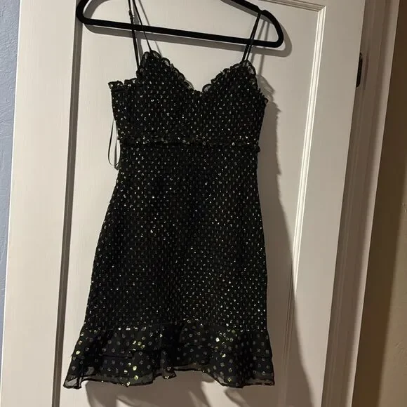 Likely Zephra Metallic Dot Dress Size 4 - Picture 3 of 9